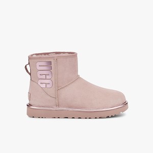 Ugg Classic Mini Rubber Logo Women Classic Boots Pink (1724BXSGJ)